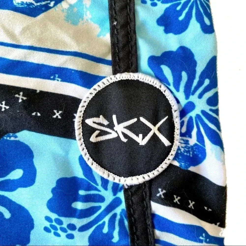 Fun SKECHERS - Blue & Black Floral - Board Shorts/ Swim Trunks - SIZE 16 Boys